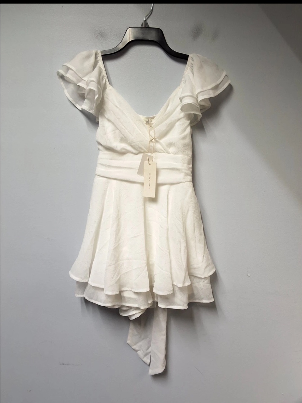 Altar'd State White One-Shoulder Ruffle Mini - Picture 3 of 3